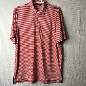 RLX By Ralph Lauren Red/White Striped Golf Polo Size XL